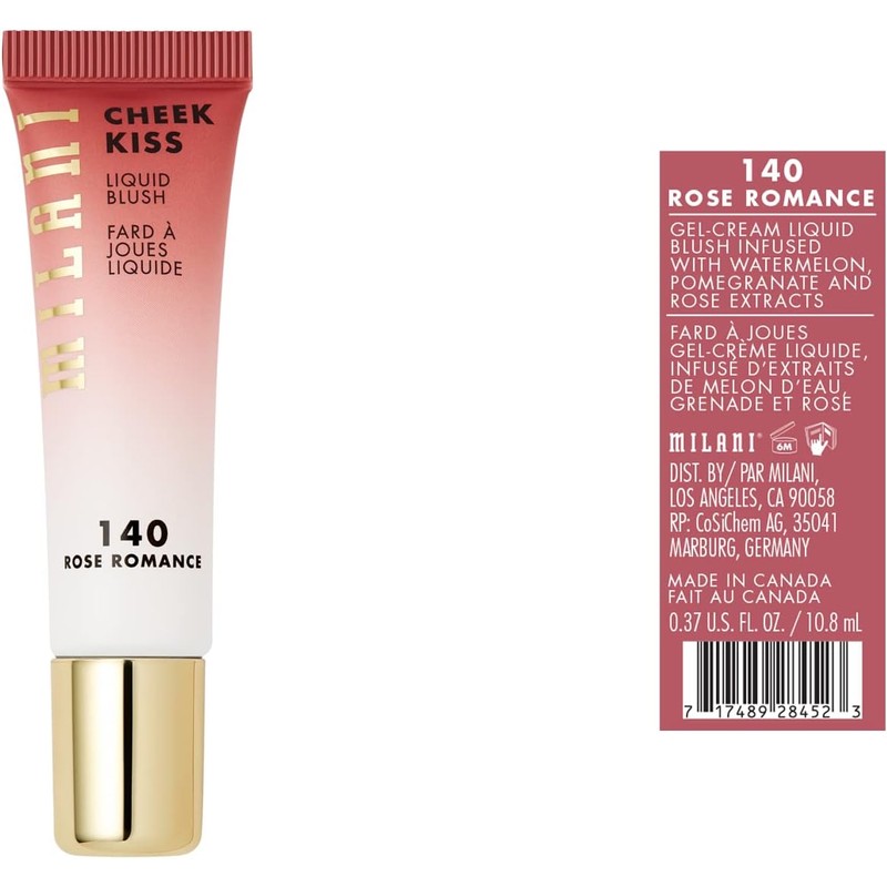Milani Rubor Liquido Multiusos Cheek Kiss Liquid Blush 140 Rose