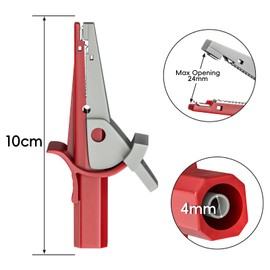 Goupchn Heavy Duty Alligator Clips Full Insulated Safe Crocodile Clips with 4mm Banana Female Socket 2PCS 1000V 10A for Electrical Testing