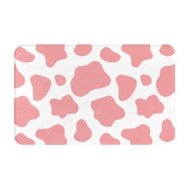 Zisqerts Pink Cow Print Rug Bathroom Rugs Bath Mat Area Rug Shower Mat Non Slip Bathtub Mat Super Absorbent Machine Washable Cute Rug for Bedroom Home Room Bathroom Kitchen Decor 20x31.5 Inch