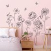 SHUCHING Large Black Boho Flower Wall Decals Peel and Stick,