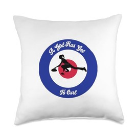 A Girl has got to Curl, Curling Sport Design Throw Pillow