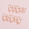 Summer Press on Nails Almond Beach Fake Nails for 3D