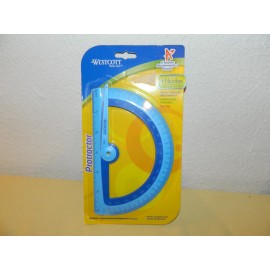 WESCOTT NEW SEALED BLUE ON BLUE WESTCOTT KLEEN EARTH PLASTIC PROTRACTOR RULER MICROBAN