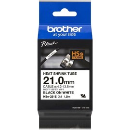 Brother Genuine Pro Tape HSe-251E Heat Shrink Tubing - Black on White