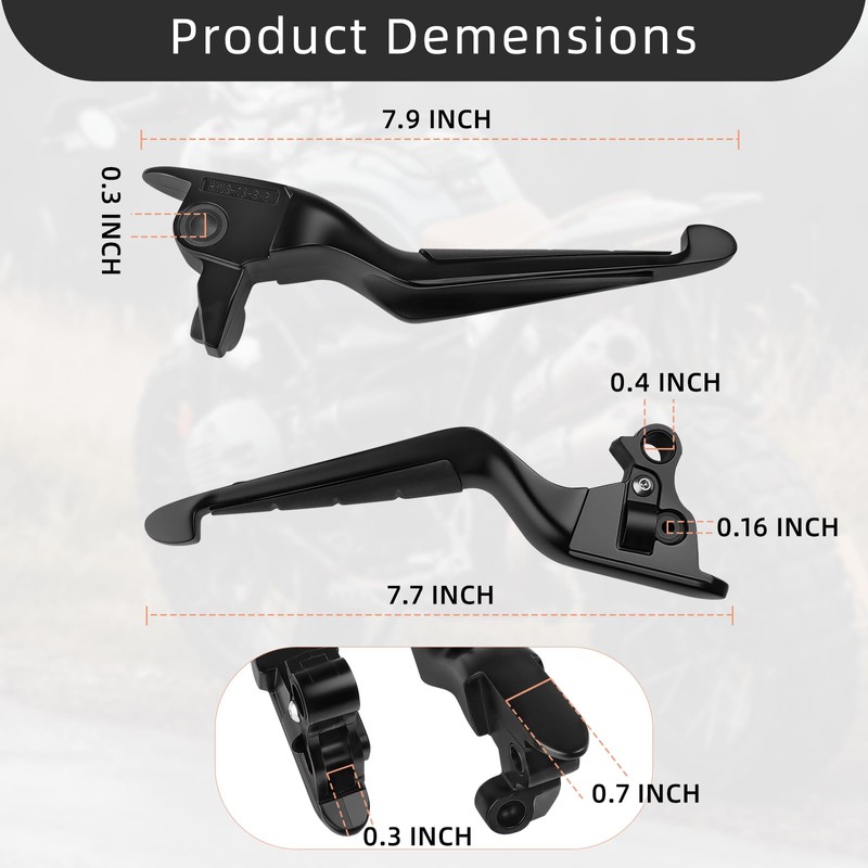 VASTMT CNC Motorcycle Brake Cluctch Levers with Anti-Slip Silicone Fit