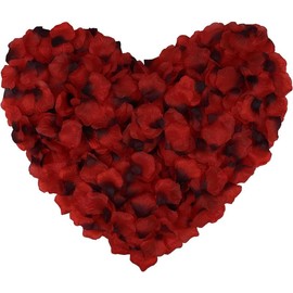 1000 Count Rose Petals, Artificial Flower Petals, for Romantic Night, Wedding, Event, Party, Valentine Decor Decorative Fruit - Color: Dark Red and Burgundy, Size: 1000 count