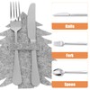 4PCS Christmas Tree Cutlery Holder Felt Christmas Tableware Holders Forks