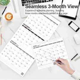 GuassLee Wall Calendar 2024-2025, 3 Month Wall Calendar 2024 Vertical, 3 Months Jun 2024 to Jul 2025, 26"x12" Large Monthly Planner Wall with Big Numbers for Home Office Planning & Scheduling