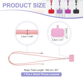 PATIKIL Smart Phone Lanyard, Universal Cell Phone Lanyard Adjustable Crossbody Strap Patch with Neck Strap Fits Most Smartphones, Pink