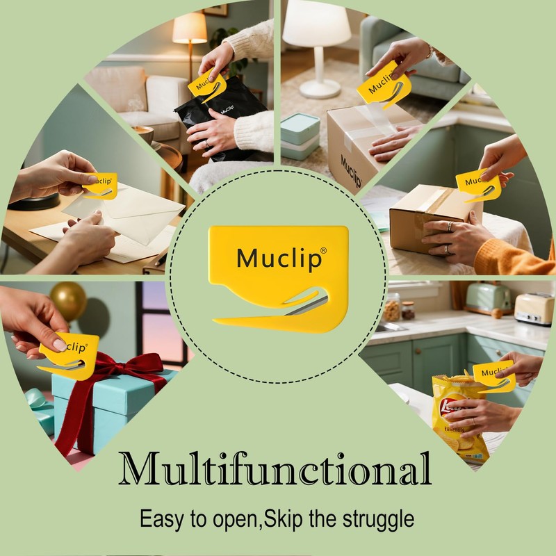 MUCLIP 3 Pack Safety Letter Opener - Hidden Stainless Steel
