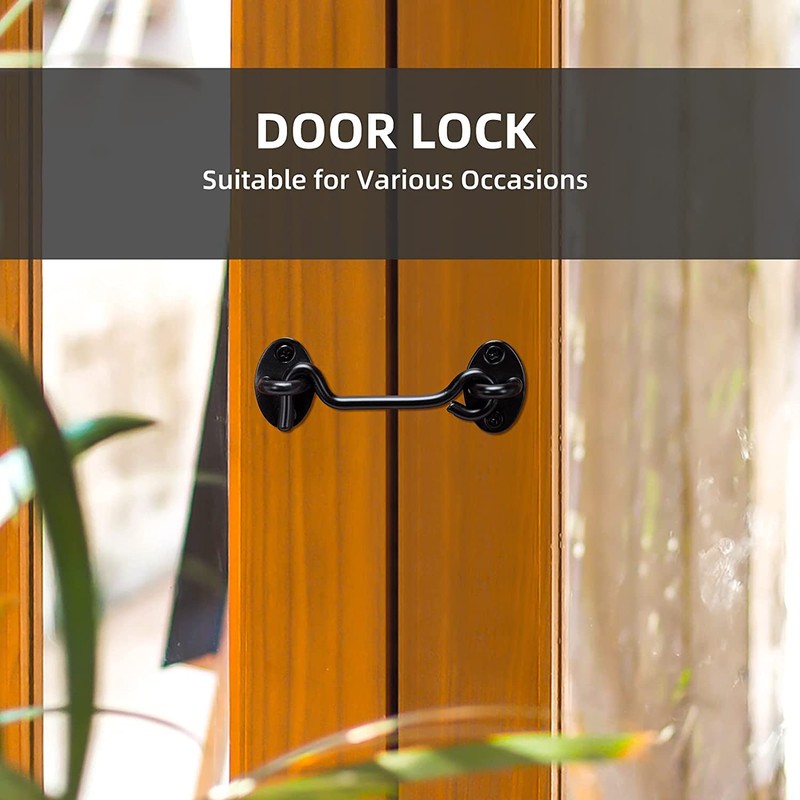 Klurent 4" Barn Door Latch Door Lock Hardware, Sliding Door