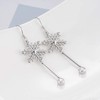 Sterling Silver Snowflake Earrings for Women Teens, Winter Dangle Earrings
