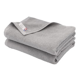 Imabari Towel, Certified Bath Towel, Hiorie, Quick Drying, Simple Towel, Set of 2, Medium Gray, Made in Japan, Water Absorbent, Quick Drying, Thin, 100% Cotton, Approx. 23.6 x 43.3 inches (60 x 110