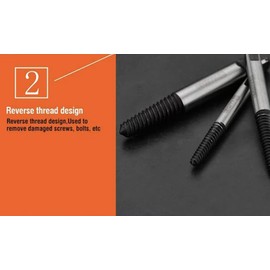 Edward Tools Bolt and Screw extractor set 5 Piece - Hardened Cr-Mo Steel for Easier Removal of Damaged Screws - Includes 5 sizes - Remove Allen bolts, Machine Screws, Hex Bolts, Metal Screws