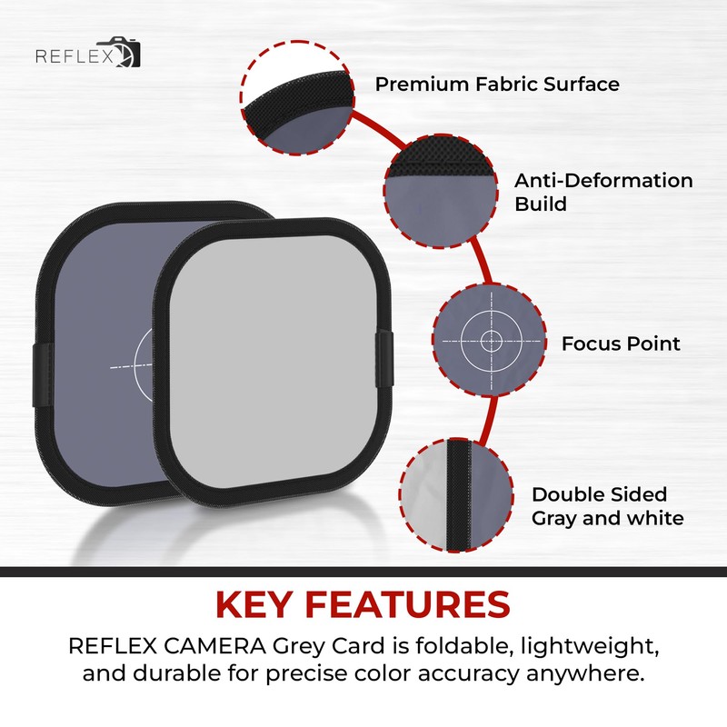 REFLEX CAMERA 8x8" (20x20cm) Foldable Double Sided White Balance 18%