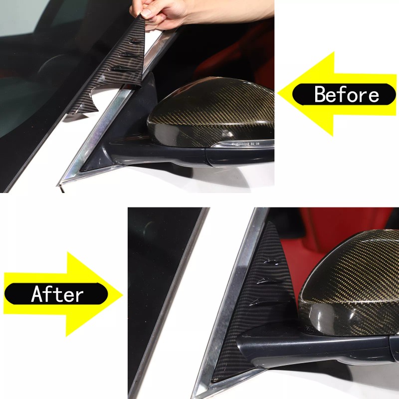 Nicecar-88 Carbon Fiber ABS Rear View Mirror A Pillar Trim
