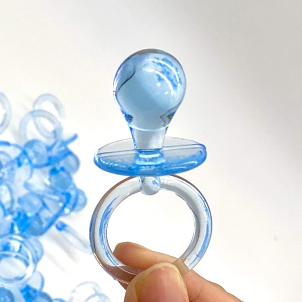 Adorox 2.5'' Blue Acrylic Baby Pacifier Shower Favor (Blue (36 Pieces))