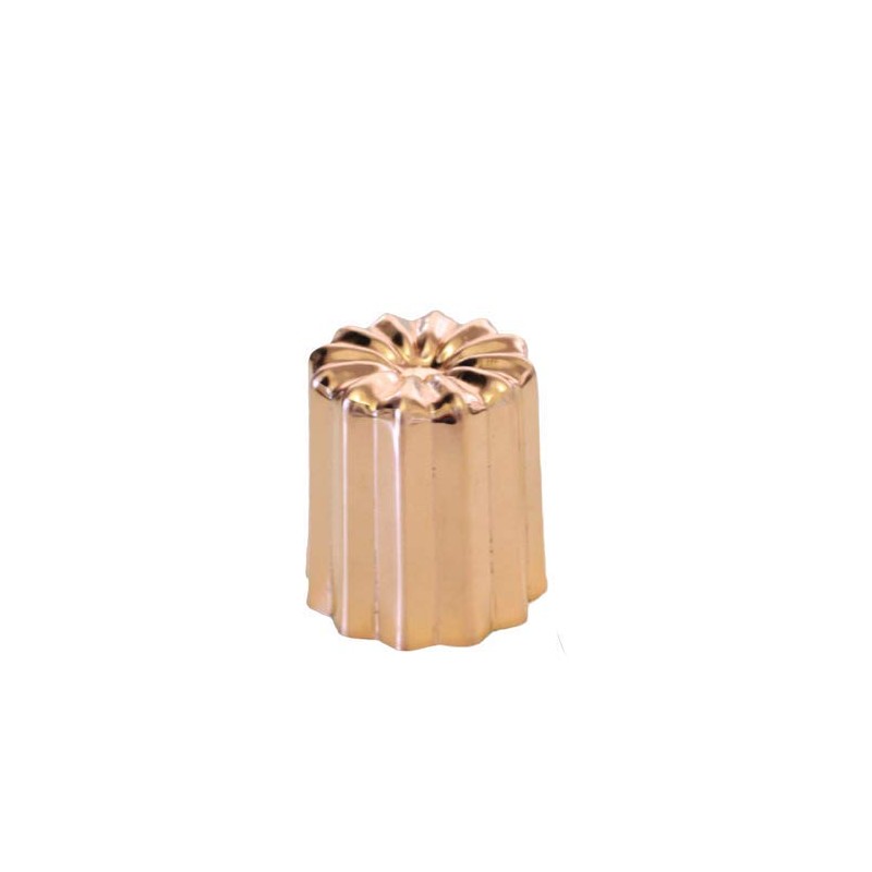 Asai Shoten Original Size Copper Canole Mold (Tall), Rose Gold