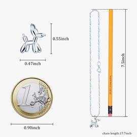 MICMIF Necklace Women's 925 Sterling Silver Puppy Dog Pendant Silver Cute Dog Necklace for Women Girls Children Jewellery Gifts, Sterling Silver, No Gemstone