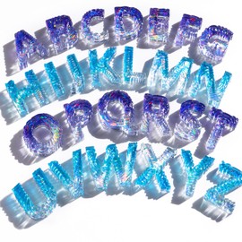 LET'S RESIN Letter Molds for Resin, Ocean Wave Texture Alphabet Resin Molds Silicone, Large Silicone Letter Molds for Resin, Tabletop Signs, Keychains