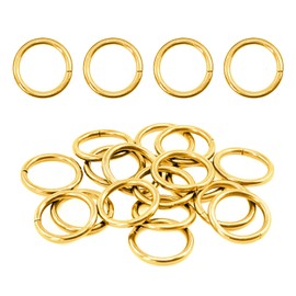 Swpeet 60Pcs Heavy Duty 3/4 Inch - 20mm Gold Multi-Purpose Metal O Ring Metal Rings for Hardware Bags Ring Hand DIY Accessories Keychains Belts and Dog Leas (Gold, 3/4 Inch)