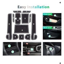 GAFAT Suzuki Swift/Sport/Hybrid 2017-2022 2023 Non-Slip Mats, Suzuki Swift Rubber Mats for Centre Console Armrest, Cup Holder, Door Seam, Suzuki Swift Accessories (White)