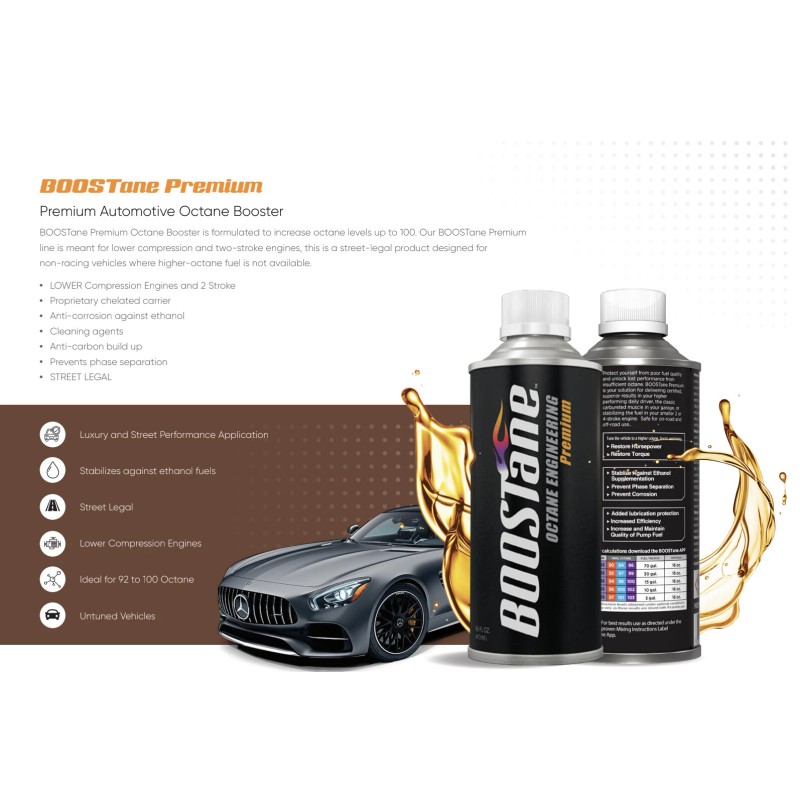 BOOSTane Premium Automotive Octane Booster 16oz (OCT16PRE) 4 Pack Case