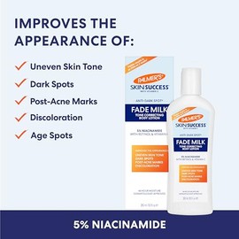 Palmer's Skin Success Loción corporal, leche antimanchas oscuras (8.5 onzas) | Moisturizer with Niacinamide, Fades Age Spots, Helps Uneven Skin Tone &