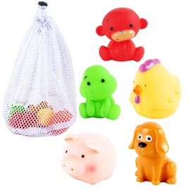 AYNKH Bath Toys,6 PCS Animal Mould Free Baby Bath Toys with No Holes for Boys Girls Floating Water Pool Bathtub Tub Shower Toys for 1 2 3 4 Year Baby Toddler Kids Children Gift