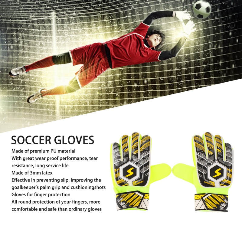 Adults Goalkeeper Gloves PU Latex Professional Anti Slip Breathable Soccer