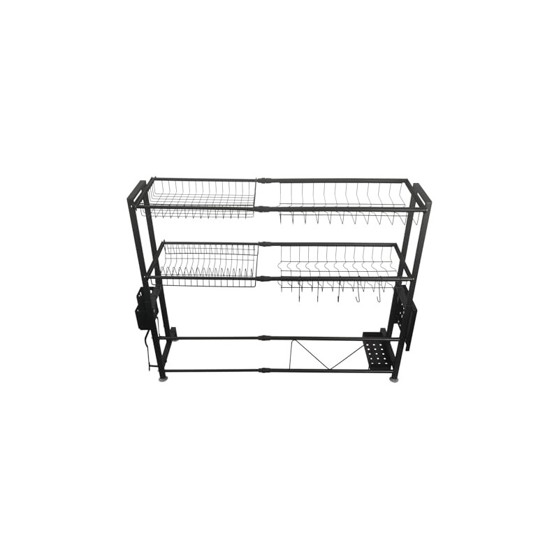 LGXEnzhuo Double-Layer Kitchen Sink Draining Rack Stainless Steel Storage Rack
