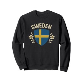 Sweden Shield Flowers Flag Sweatshirt