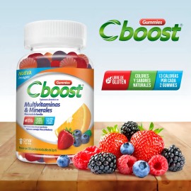C-Boost - Gomitas con Multivitaminas y Minerales – Suplemento alimenticio en formato gomitas, con una combinación de vitaminas y minerales – 180 Gomitas/Pack, 2 g c/u