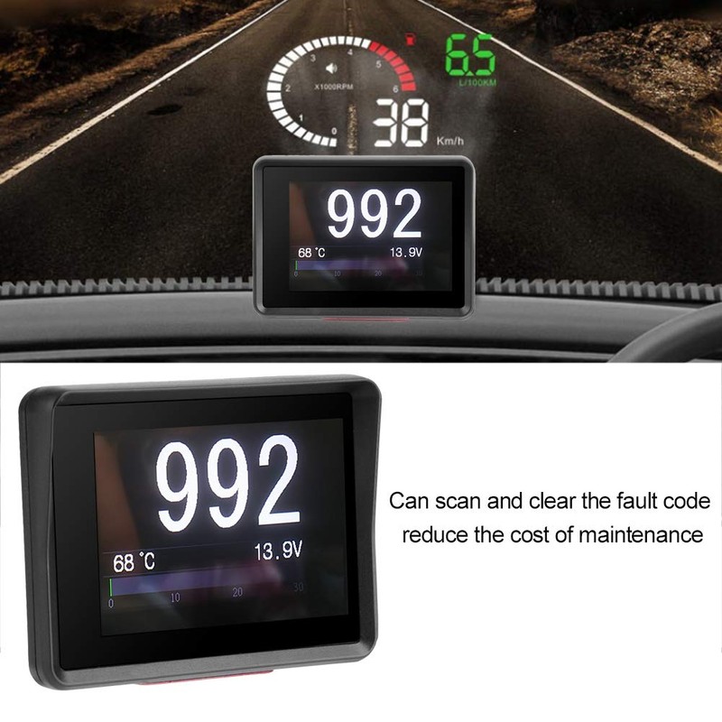 TKSE Car MultiFunction Meter, Car OBD MultiFunction Meter Digital Temperature