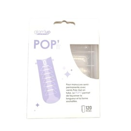 Glam'Up Paris - 120 Acrylic Capsules Pop'it - Nail Tips UV Gel - Full Coverage - 12 Sizes with Scale - Nail Extension Tool - Transparent