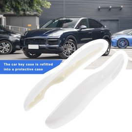 ECSiNG Smart Remote Key Fob Protector Cover Shell Case Holder Compatible with Cayenne 92A Panamera 970 Macan Carrera 911 991 Boxster Cayman 981 White