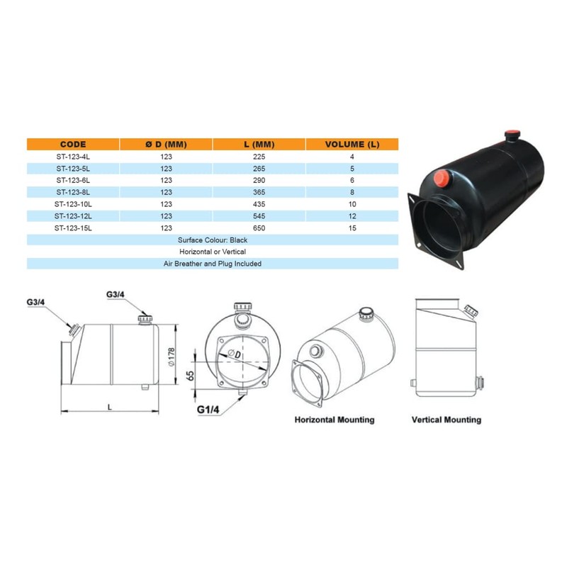 Steel Tank Suitable for Flowfit 110V, 240V and 415V AC