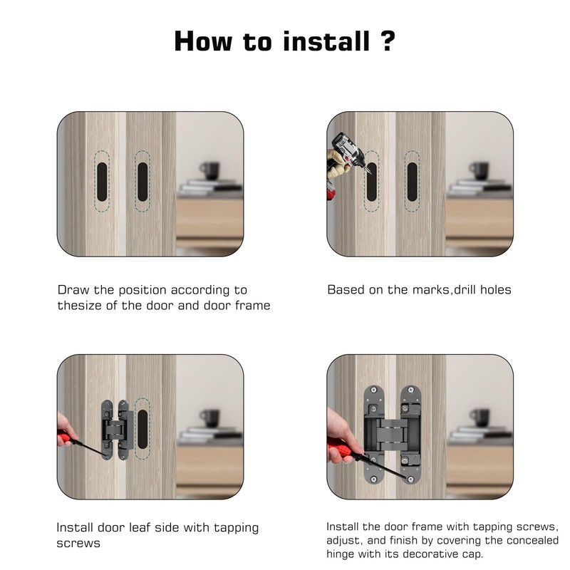 RONESS Concealed Hinge, Invisible Hinge, Hidden Door Hinge, Butt Hinge,