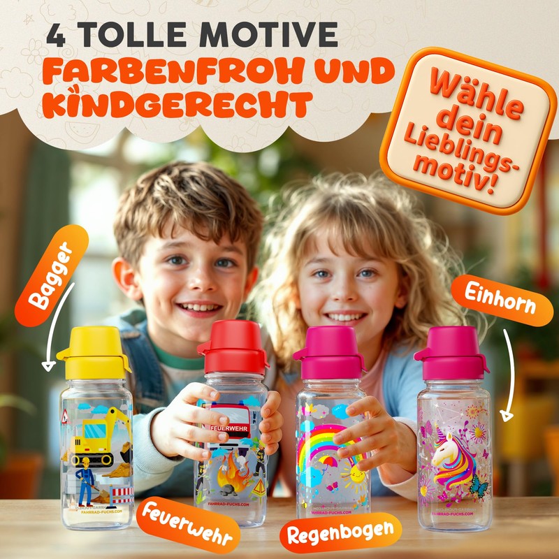 Zauberbande Drinking Bottle for Children - Unicorn - 400 ml,