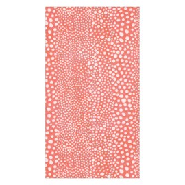 Caspari Pebble Paper Linen Guest Towels Napkins in Coral, Two Packs of 12