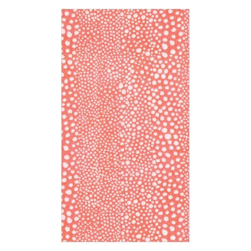 Caspari Pebble Paper Linen Guest Towels Napkins in Coral, Two