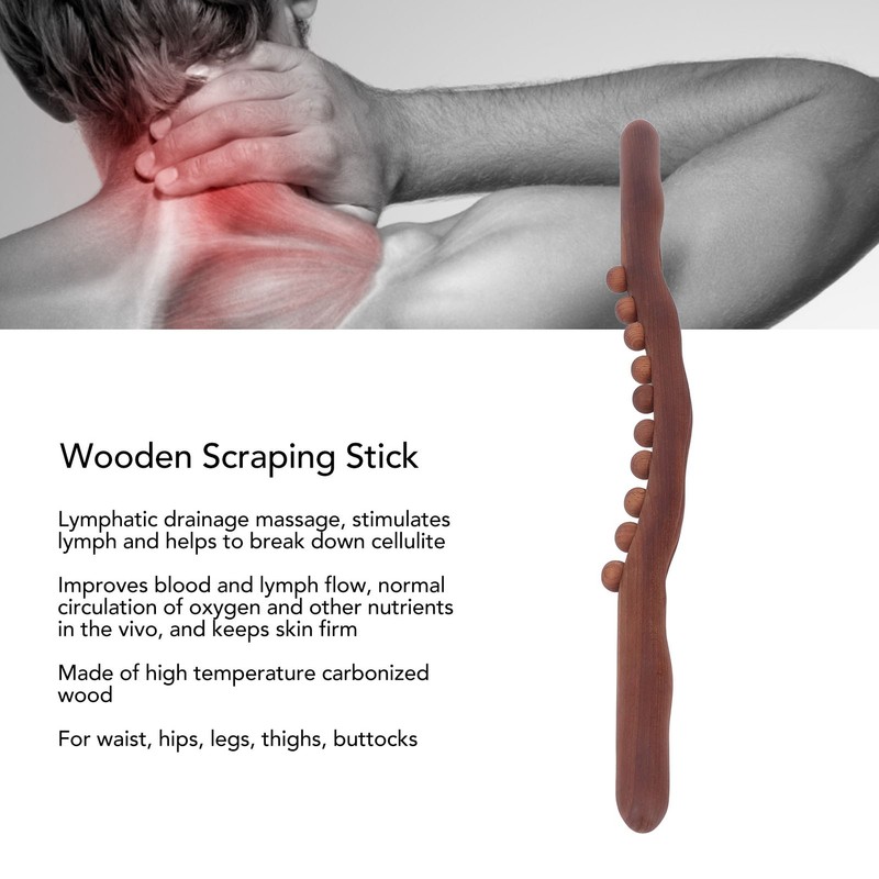 2Pcs Wooden Scraping Stick 10 Massage Dots Large Contact Wooden