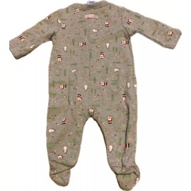 Old Navy NB 0-3 Mos XMas Footed Sleep Play Santa Tree Deer Snowman Print NWT