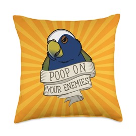 Parrot Poop On Your Enemies I White-capped Pionus Throw Pillow