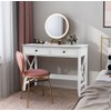 White Computer Desk with 2 Drawers, Modern Makeup Vanity Desk