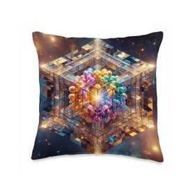 Metatron's Cube Sacred Geometry Throw Pillow