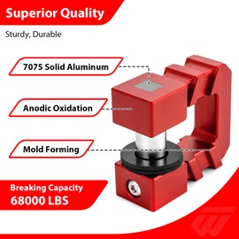 WeiSen 2 Pack 3/4" D Ring Shackle with 7/8 Pin Break Strength 68,000 lbs Compatible with ATV UTV SUV Off Road Towing & Vehicle Recovery (7075 Aluminum, Red)