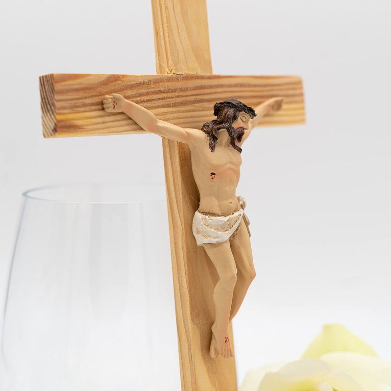 Holy Family Wooden Wall Cross with Christ - Three Sizes