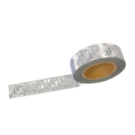 AllyDrew Washi Tapes Decorative Masking Tapes, Silver Glitter Bricks