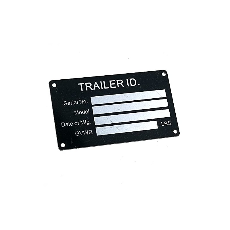 Blank Trailer VIN ID Plate Data TAG Serial Model Number